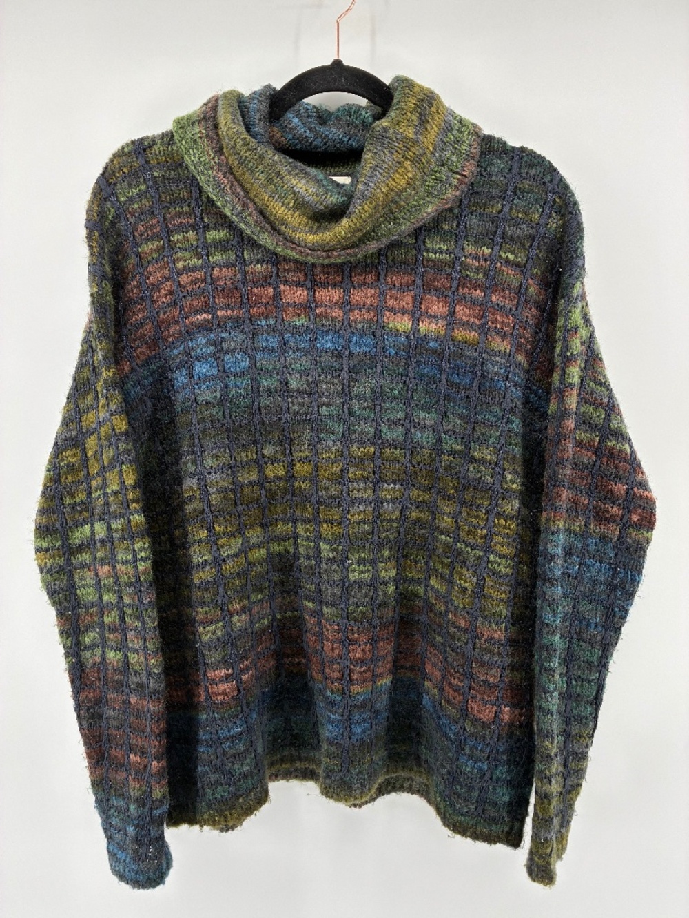 Northern Reflections Green Multicoloured Stripes Knit Turtleneck Sweater